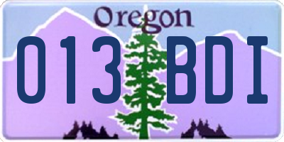 OR license plate 013BDI