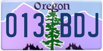 OR license plate 013BDJ