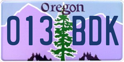 OR license plate 013BDK