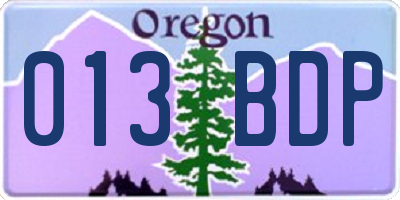 OR license plate 013BDP