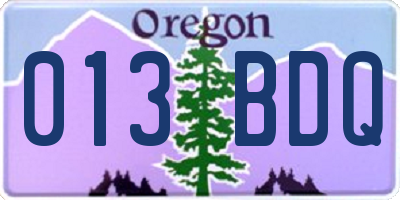 OR license plate 013BDQ