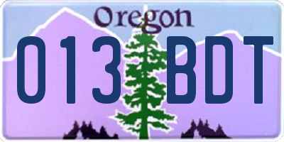 OR license plate 013BDT
