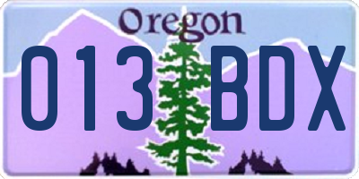 OR license plate 013BDX