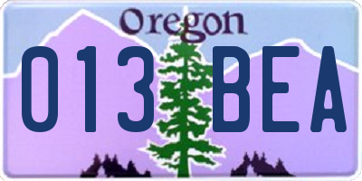 OR license plate 013BEA