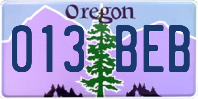 OR license plate 013BEB