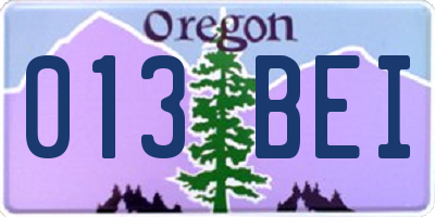 OR license plate 013BEI