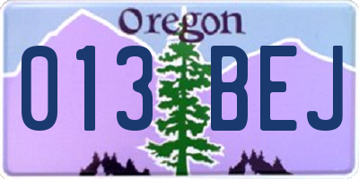 OR license plate 013BEJ