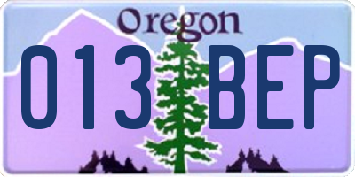 OR license plate 013BEP