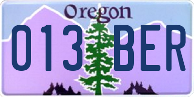 OR license plate 013BER