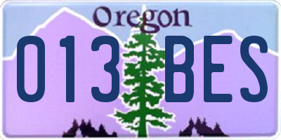 OR license plate 013BES