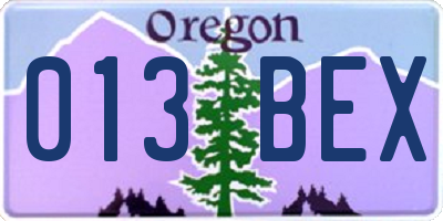 OR license plate 013BEX