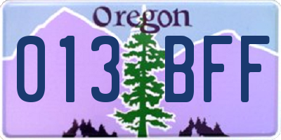 OR license plate 013BFF