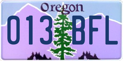 OR license plate 013BFL