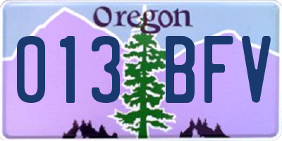 OR license plate 013BFV