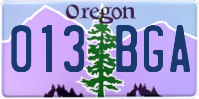 OR license plate 013BGA