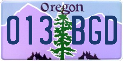 OR license plate 013BGD