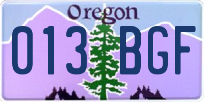 OR license plate 013BGF