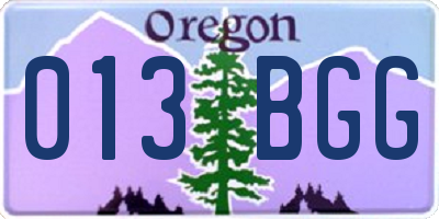 OR license plate 013BGG
