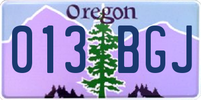 OR license plate 013BGJ