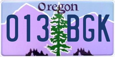 OR license plate 013BGK
