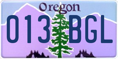 OR license plate 013BGL