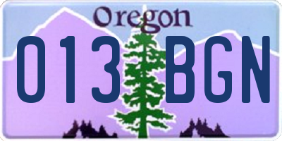 OR license plate 013BGN