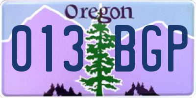 OR license plate 013BGP