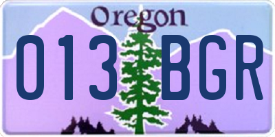 OR license plate 013BGR
