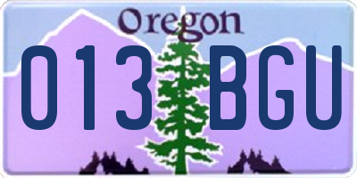 OR license plate 013BGU