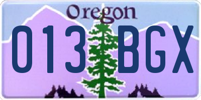 OR license plate 013BGX