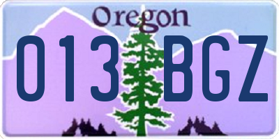 OR license plate 013BGZ