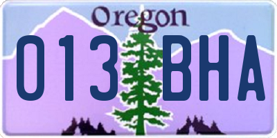 OR license plate 013BHA