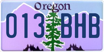 OR license plate 013BHB