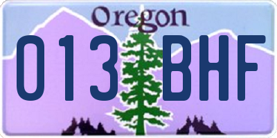 OR license plate 013BHF