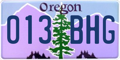 OR license plate 013BHG