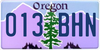 OR license plate 013BHN