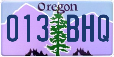 OR license plate 013BHQ
