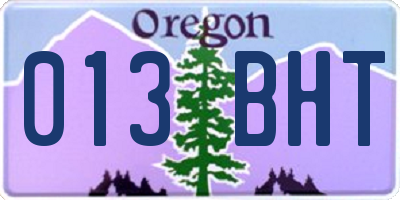 OR license plate 013BHT