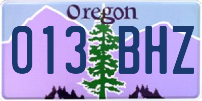 OR license plate 013BHZ