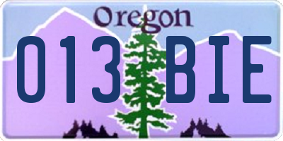 OR license plate 013BIE