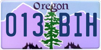 OR license plate 013BIH