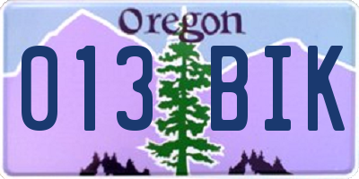 OR license plate 013BIK