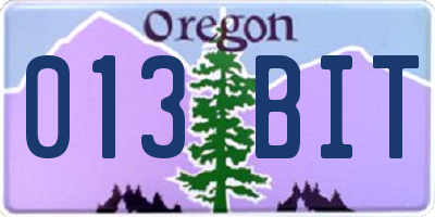 OR license plate 013BIT