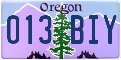 OR license plate 013BIY