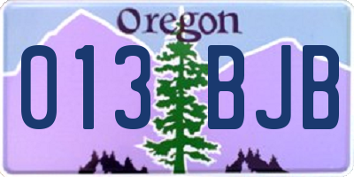 OR license plate 013BJB