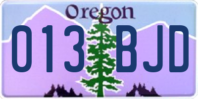 OR license plate 013BJD