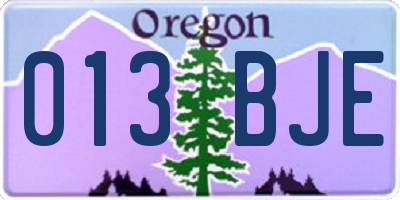 OR license plate 013BJE