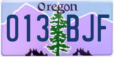 OR license plate 013BJF