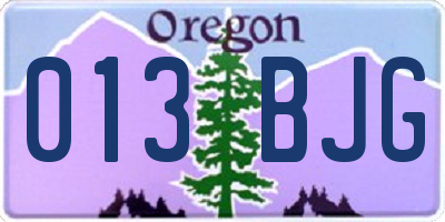 OR license plate 013BJG