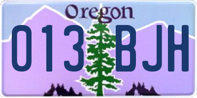 OR license plate 013BJH